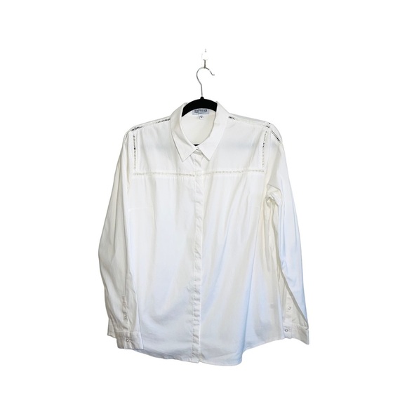 Express Ultimate Essential Shirt Straight Fit Button Down in White Large Women’s - Picture 10 of 10